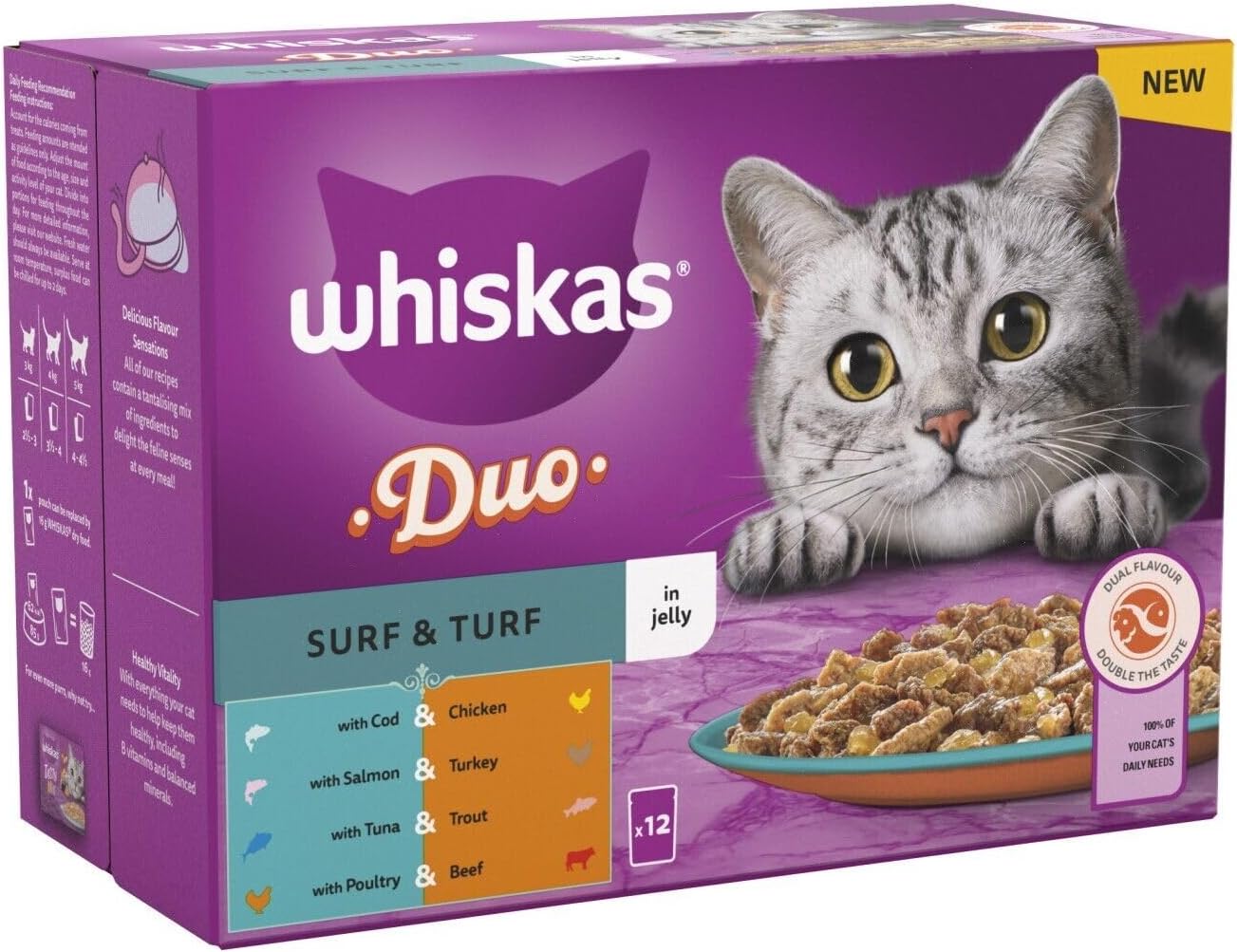 Whiskas 1+ Surf & Turf in Jelly - 144 x 85g Pouches