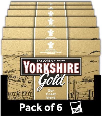Yorkshire Tea Gold, 6 Boxes of 160 Tea Bags (Total 960 Bags)